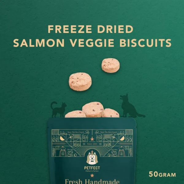 Freeze Dried Salmon Veggie Biscuits  Pet Snack  Dog snack and Cat snack  Pet Treats