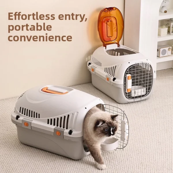 Pet travel cage Cat Carrier Luxury Sunroof Bowl Pet Carrier Portable Box pet cage for outdoor