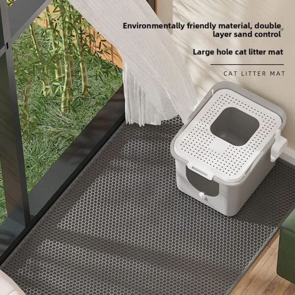 Splash Proof  Prevents Tracking  Washable Cat Litter Mat  Cat Sand Control Mat