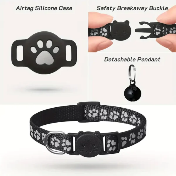 Compatible with iOS Android System Pet Dog Cat Locator Collar Waterproof Apple  Find My  Tracker Reflective Collar