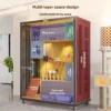 Large Luxury Cat Cage Wooden with Glass Door and Light Cat Luxury Villa Cat House